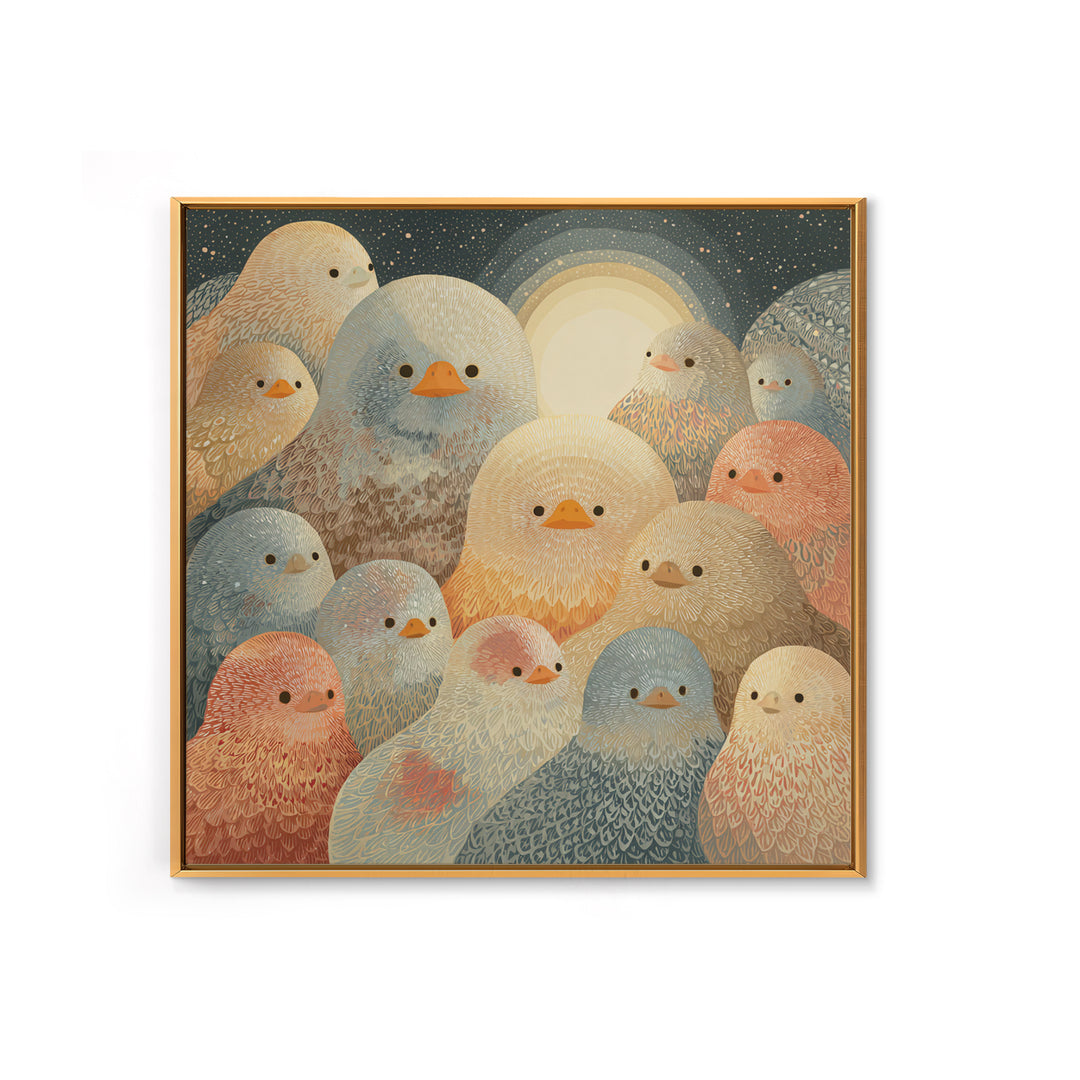 Ducklings Following a Mother Duck Canvas Print, Nursery Art, Playroom Wall Decor, Nursery Decor, Nursery, Modern Decor, NUR-1x1-14