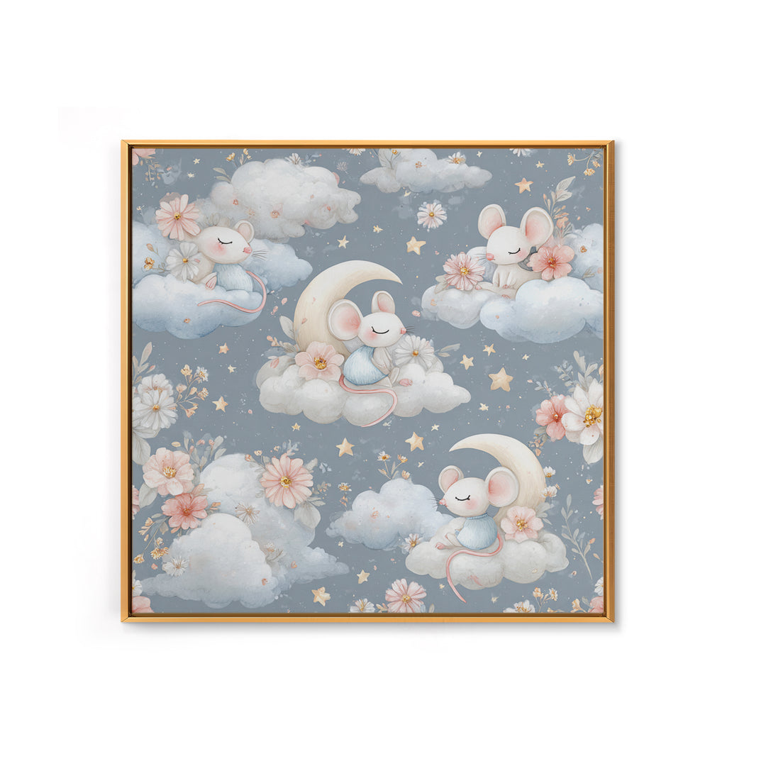 Ballet Mouse in Storybook Style Canvas Print, Nursery Art, Wall Hangings, Nursery Decor, Nursery, Digital Download Art, NUR-1x1-20