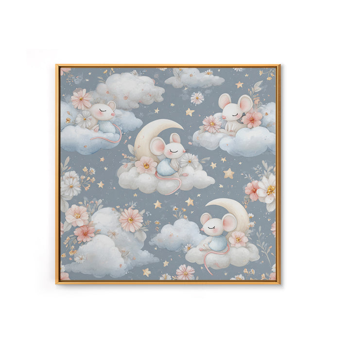 Ballet Mouse in Storybook Style Canvas Print, Nursery Art, Wall Hangings, Nursery Decor, Nursery, Digital Download Art, NUR-1x1-20