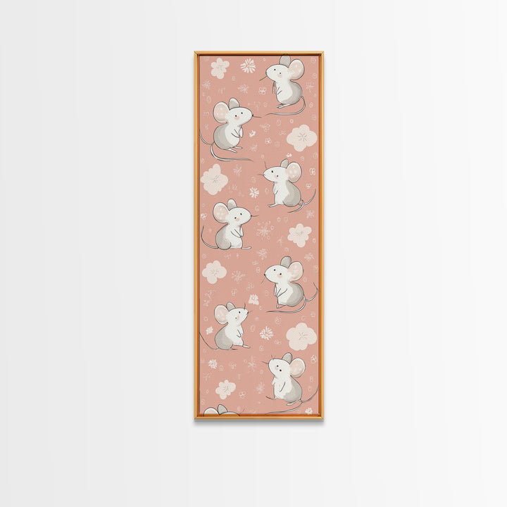 Ballet Mouse in Storybook Style Canvas Print, Nursery Art, Textured Painting, Nursery Decor, Fine Art, Nursery, Wall Art Print, NUR-1x3-32