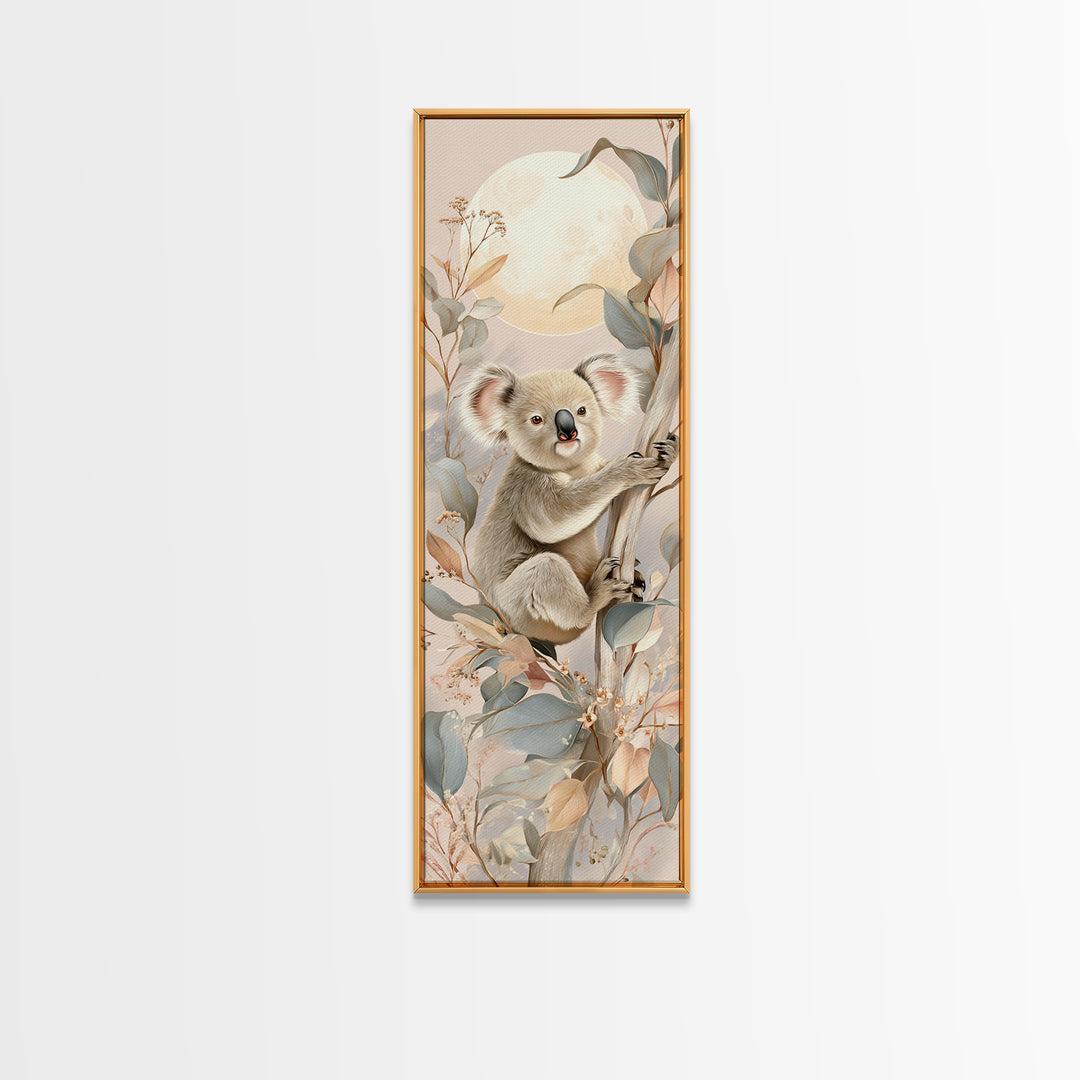 Sleeping Koala on Eucalyptus Branch Canvas Print, Nursery Art, Kids Room Art, Nursery Decor, Fine Art, Nursery, NUR-1x3-97