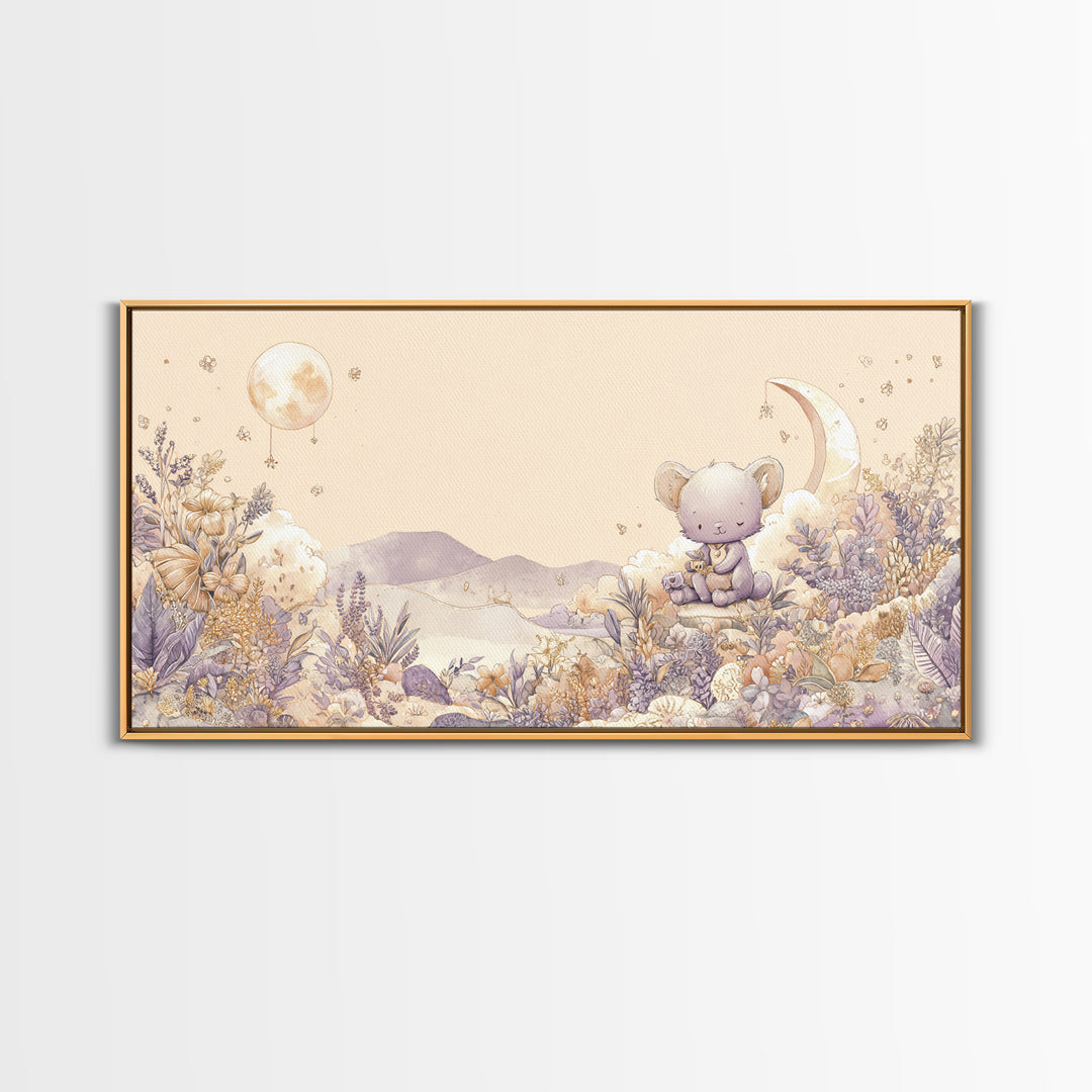 Animal Alphabet Scene Without Readable Letters Framed Canvas Print, Nursery Art, Kids Wall Decor, Nursery Decor, Nursery, NUR-2x1-79