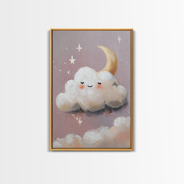 Moon and Stars Framed Canvas Print, Nursery Art, Wall Art Set of 3, Nursery Decor, Abstract Art, Nursery, Dinosaur Wall Art, NUR-2x3-83