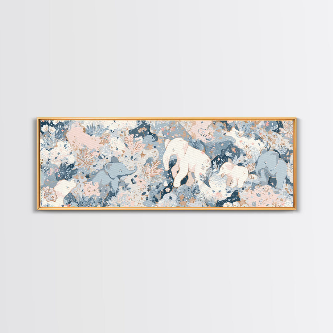 Pastel Jungle Animals Canvas Print, Nursery Art, Nursery Wall Art, Nursery Decor, Abstract Art, Nursery, Woodland Nursery, NUR-3x1-34