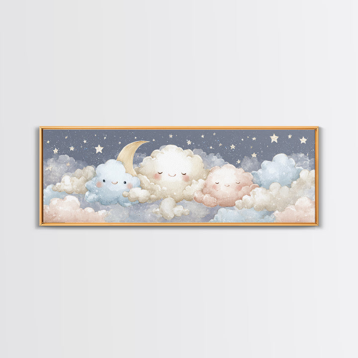 Moon and Stars Canvas Print, Nursery Art, Room Decor, Nursery Decor, Fine Art, Nursery, Printable Art, Wall Art Print, NUR-3x1-91