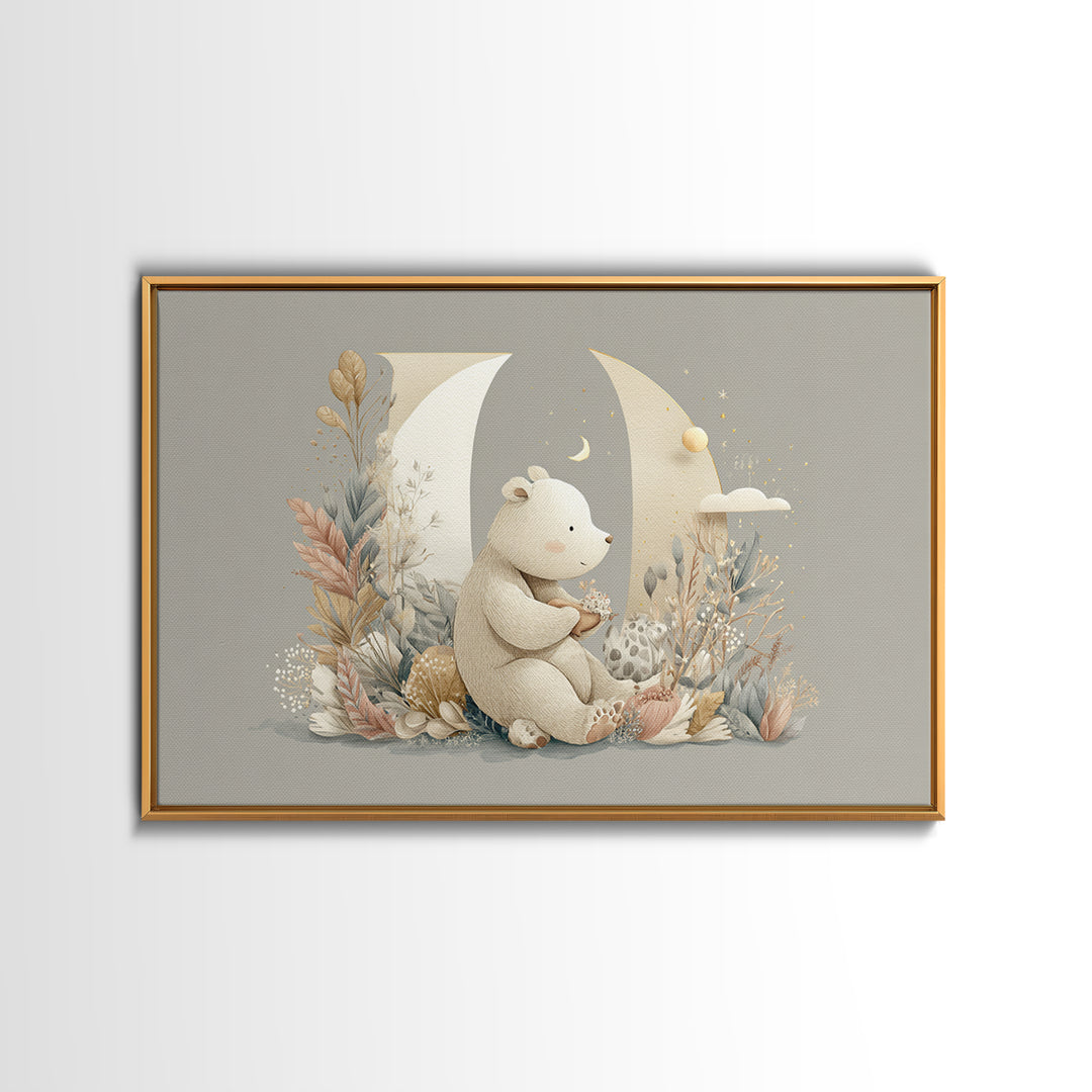 Animal Alphabet Scene Without Readable Letters Framed Canvas Print, Nursery Art, Nursery, Nursery Decor, Fine Art, Nursery, NUR-3x2-15