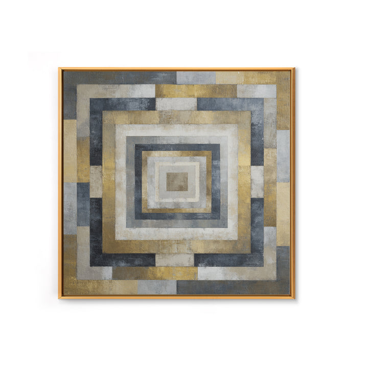 Geometric Labyrinth Pattern Canvas Print, Office Art, Wall Prints, Office Decor, Abstract Art, Focus, Cubicle Decor, OFF-1x1-18