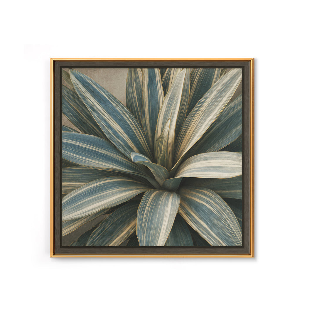 Desk Plant Botanical Closeup Framed Canvas Print, Office Art, Ai Art, Office Decor, Watercolor Art, Focus, Trendy Wall Art, OFF-1x1-64