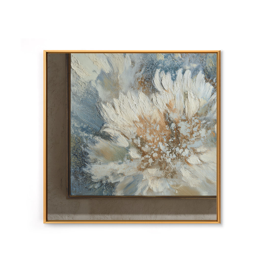 Desk Plant Botanical Closeup Framed Canvas Print, Office Art, Textured Painting, Office Decor, Oil Painting, Focus, Printables, OFF-1x1-88