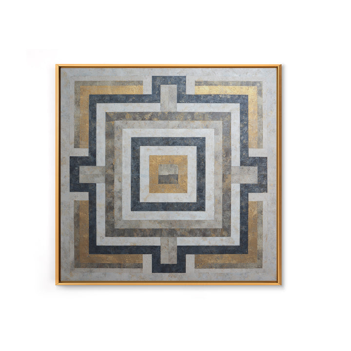 Geometric Labyrinth Pattern Canvas Print, Office Art, Downloadable Prints, Office Decor, Fine Art, Focus, Textured Painting, OFF-1x1-90
