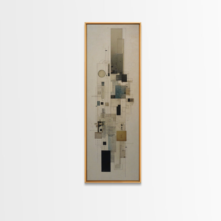 Architectural Line Drawing Framed Canvas Print, Office Art, Home Decor, Office Decor, Focus, Art Deco, Canvas Wall Art, OFF-1x3-15