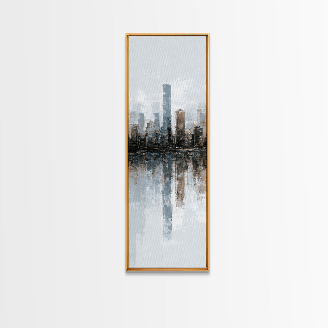 Black and White City Skyline Silhouette Canvas Print, Office Art, Room Decor, Office Decor, Fine Art, Focus, Printable Wall Art, OFF-1x3-17