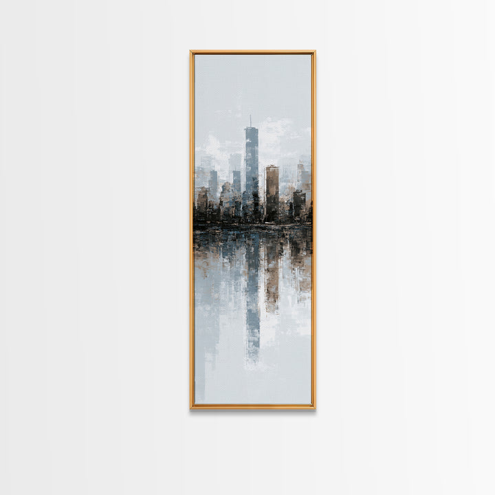 Black and White City Skyline Silhouette Canvas Print, Office Art, Room Decor, Office Decor, Fine Art, Focus, Printable Wall Art, OFF-1x3-17