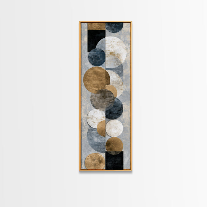 Gold Circle and Line Composition for Clarity Framed Canvas Print, Office Art, Luxury Decor, Office Decor, Fine Art, Focus, OFF-1x3-20