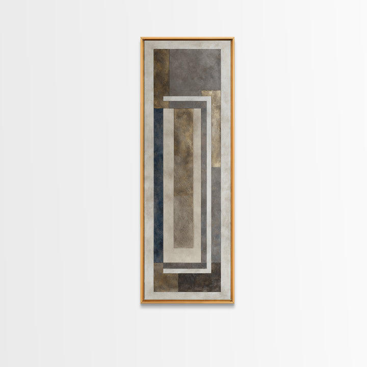 Geometric Labyrinth Pattern Framed Canvas Print, Office Art, Office Wall Art, Office Decor, Abstract Art, Focus, OFF-1x3-30