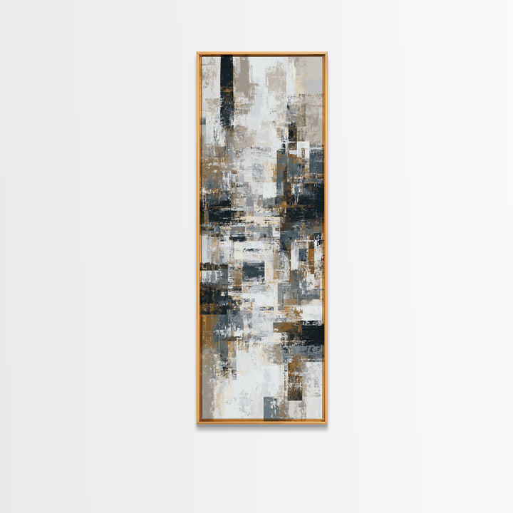 City Map Abstract Canvas Print, Office Art, Textured Painting, Office Decor, Abstract Art, Focus, Printables, Digital Wall Art, OFF-1x3-32