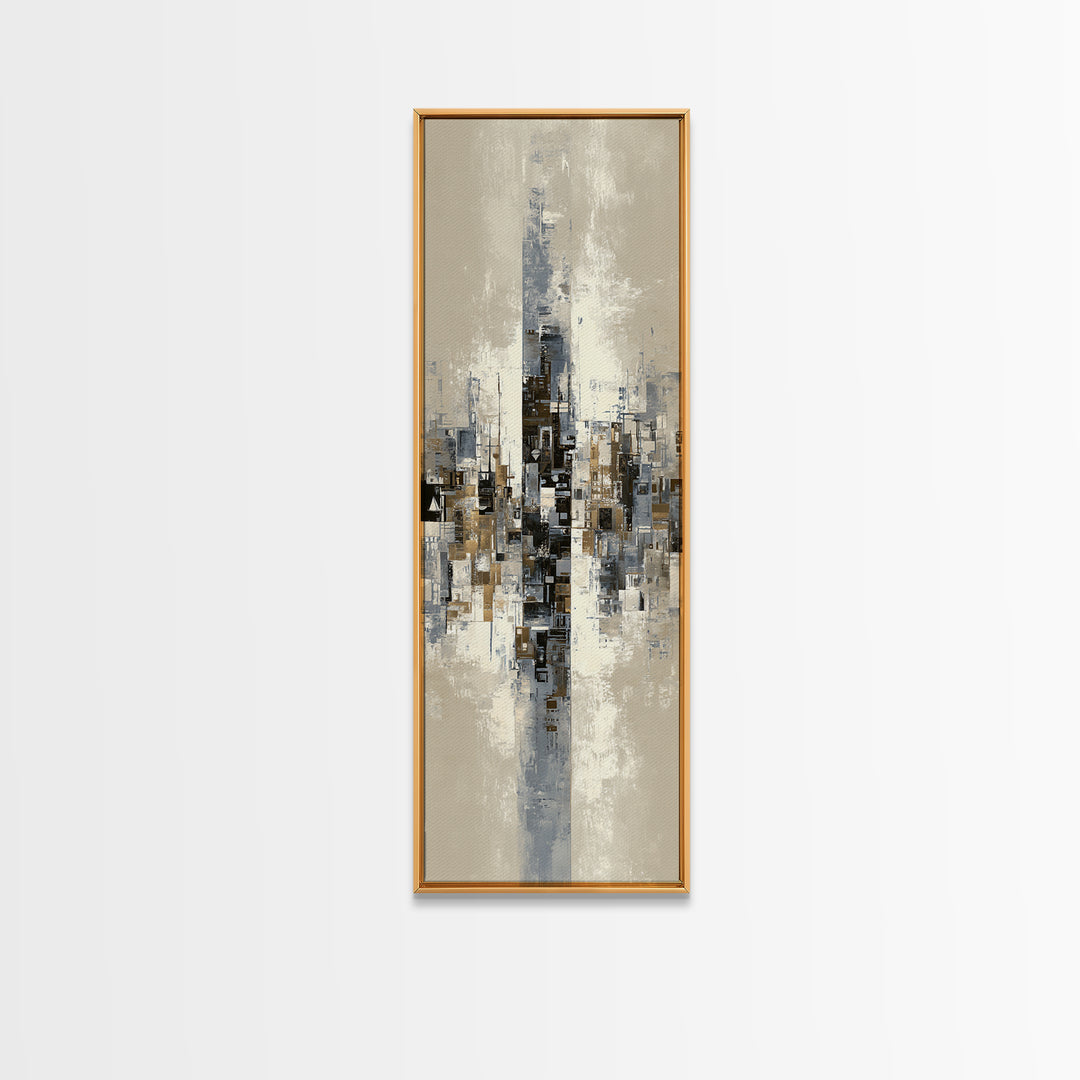 Abstract Light Beam Through Dark Shapes Canvas Print, Office Art, Wall Art, Office Decor, Abstract Art, Focus, Boho, Art Deco, OFF-1x3-35