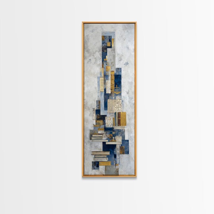 Clean Abstract Geometry Canvas Print, Office Art, Statement Artwork, Office Decor, Fine Art, Focus, Wall Decor, Digital Art, OFF-1x3-37