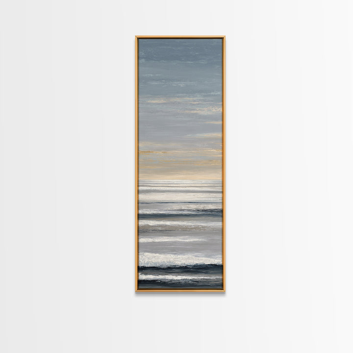 Calm Ocean Horizon for Stress Relief Framed Canvas Print, Office Art, Printables, Office Decor, Focus, Living Room Decor, OFF-1x3-47