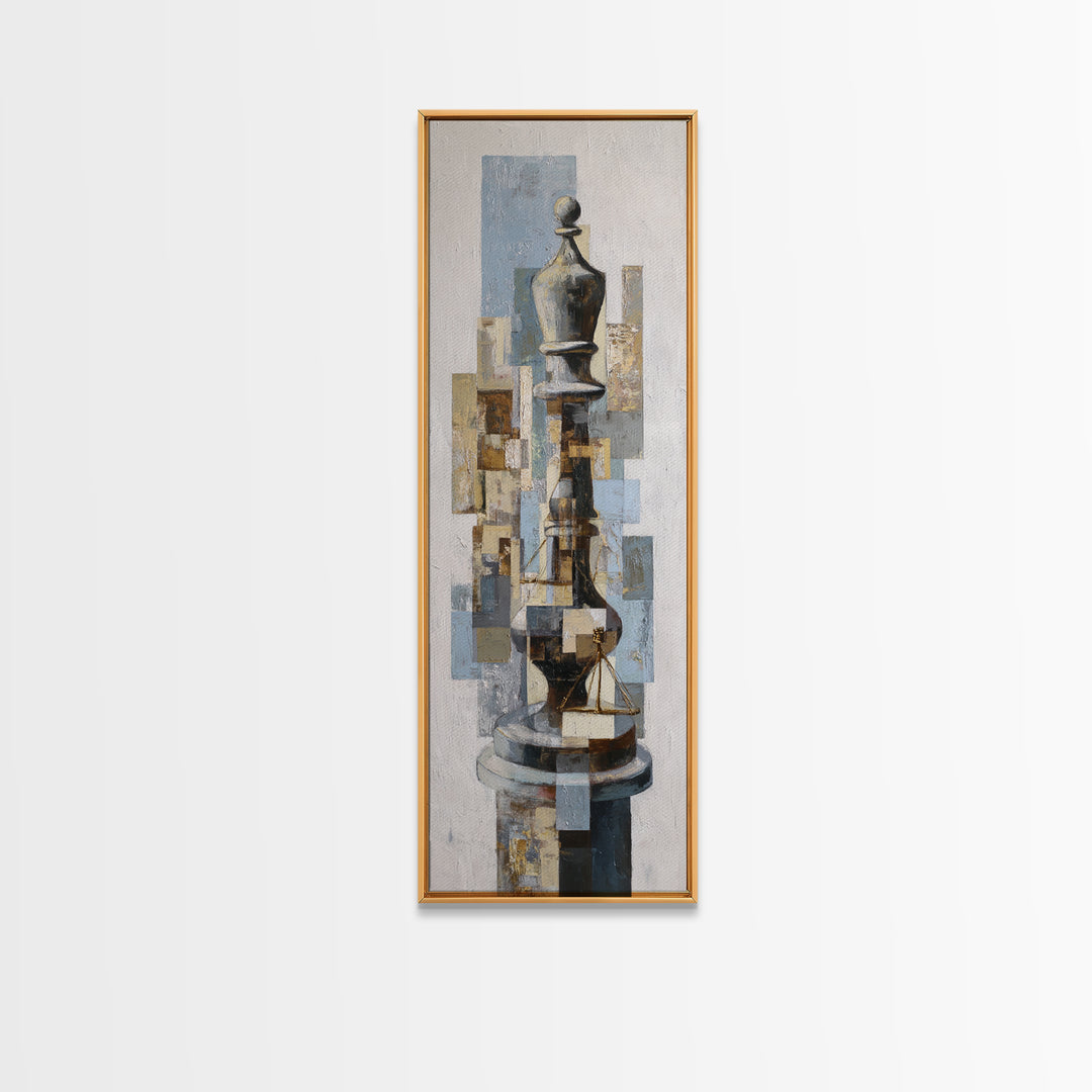 Minimal Chess Piece Still Life Canvas Print, Office Art, Canvas Print, Office Decor, Fine Art, Focus, Art Print, Room Decor, OFF-1x3-49