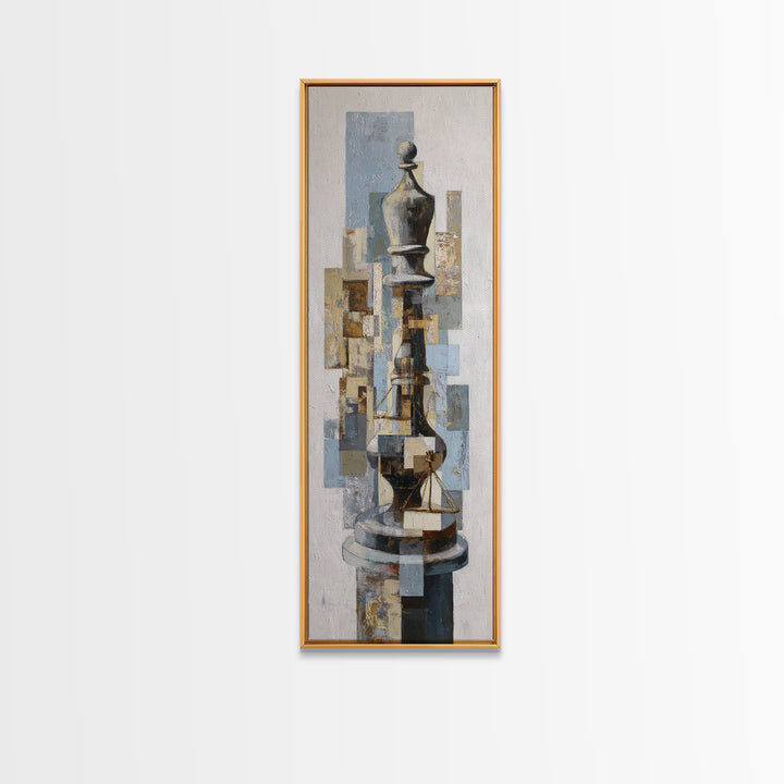 Minimal Chess Piece Still Life Canvas Print, Office Art, Canvas Print, Office Decor, Fine Art, Focus, Art Print, Room Decor, OFF-1x3-49