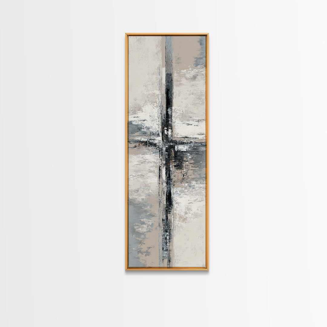 Monochrome Bridge Structure Framed Canvas Print, Office Art, Downloadable Prints, Office Decor, Abstract Art, Focus, OFF-1x3-70
