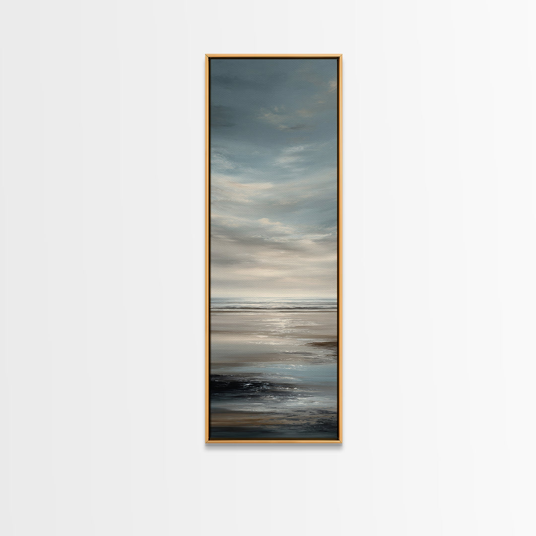 Calm Ocean Horizon for Stress Relief Canvas Print, Office Art, Canvas Print, Office Decor, Oil Painting, Focus, Art Print, OFF-1x3-95