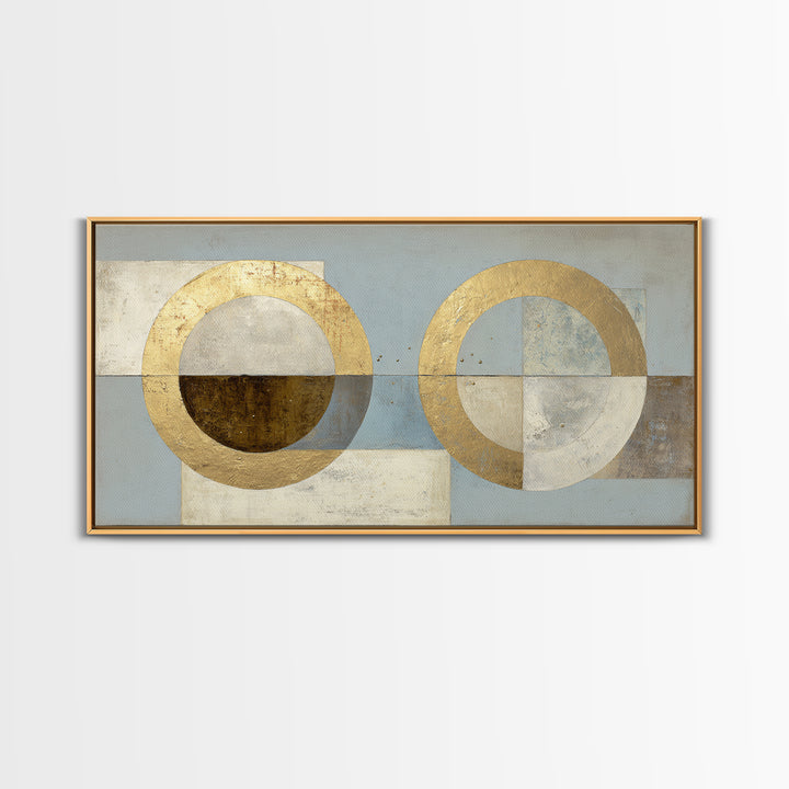 Gold Circle and Line Composition for Clarity Canvas Print, Office Art, Decor, Office Decor, Abstract Art, Focus, Wall Prints, OFF-2x1-52