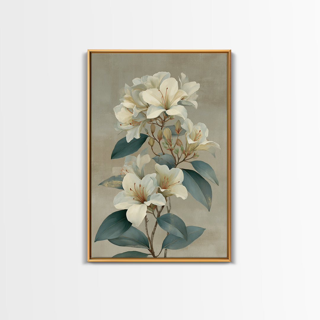 Modern Botanical Print Framed Canvas Print, Office Art, Minimalist Decor, Office Decor, Fine Art, Focus, Digital Wall Art, OFF-2x3-12