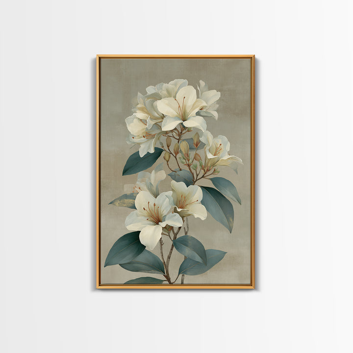 Modern Botanical Print Framed Canvas Print, Office Art, Minimalist Decor, Office Decor, Fine Art, Focus, Digital Wall Art, OFF-2x3-12