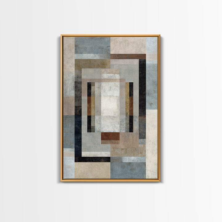 Geometric Labyrinth Pattern Framed Canvas Print, Office Art, Boho Decor, Office Decor, Focus, Digital Art, Pet Portrait, OFF-2x3-26
