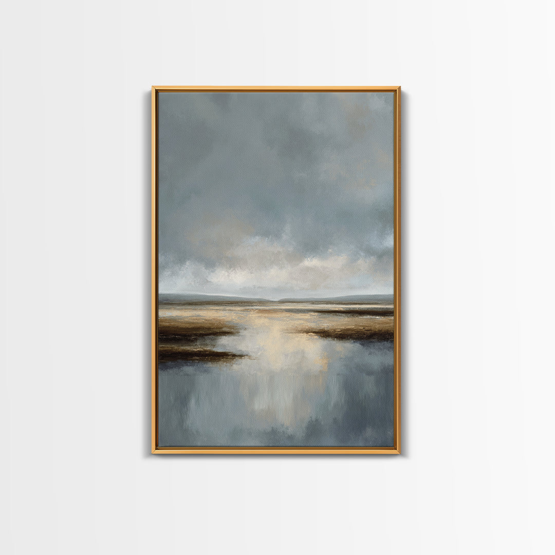 Dignified Neutral Landscape Canvas Print, Office Art, Minimalist Decor, Office Decor, Fine Art, Focus, Digital Wall Art, OFF-2x3-39