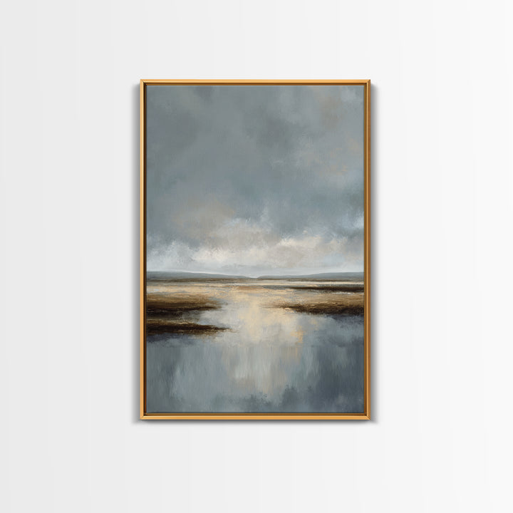 Dignified Neutral Landscape Canvas Print, Office Art, Minimalist Decor, Office Decor, Fine Art, Focus, Digital Wall Art, OFF-2x3-39
