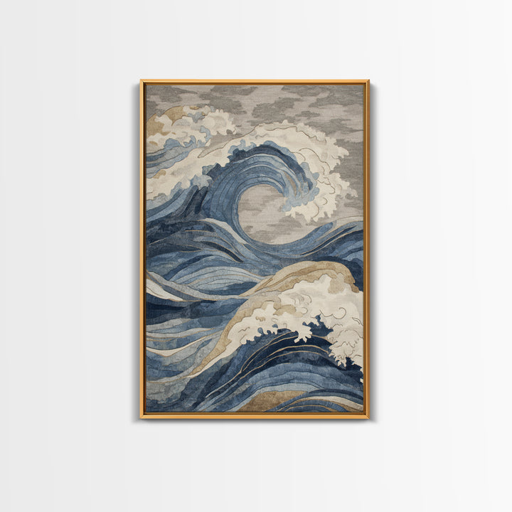 Blue Abstract Wave Pattern for Focus Canvas Print, Office Art, Pet Portrait, Office Decor, Abstract Art, Focus, Digital Print, OFF-2x3-49