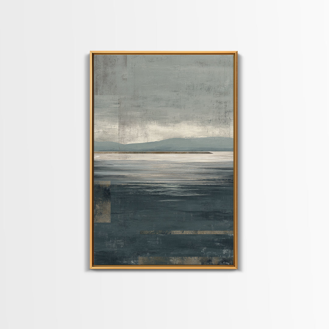 Calm Ocean Horizon for Stress Relief Canvas Print, Office Art, Digital Art, Office Decor, Fine Art, Focus, Ai Art, OFF-2x3-67