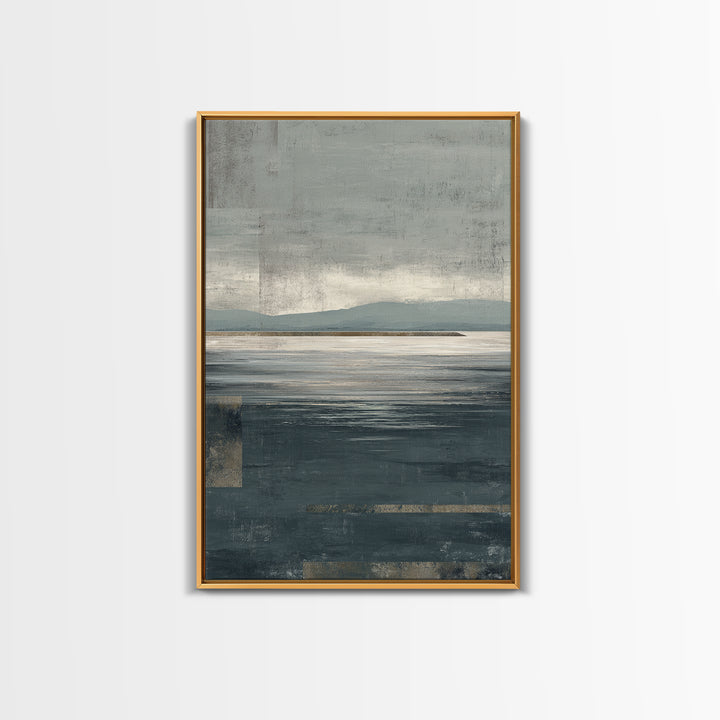 Calm Ocean Horizon for Stress Relief Canvas Print, Office Art, Digital Art, Office Decor, Fine Art, Focus, Ai Art, OFF-2x3-67