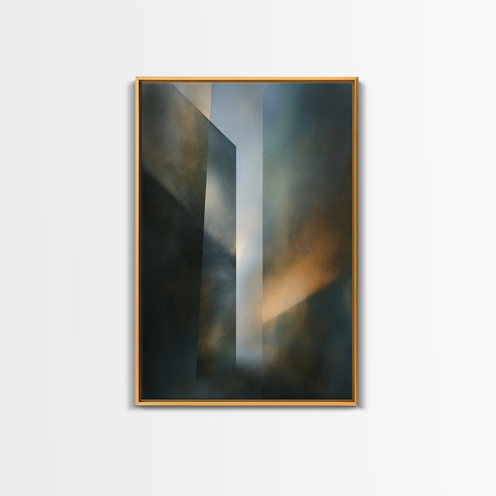 Abstract Light Beam Through Dark Shapes Canvas Print, Office Art, Dopamine Decor, Office Decor, Abstract Art, Focus, Boho Decor, OFF-2x3-7