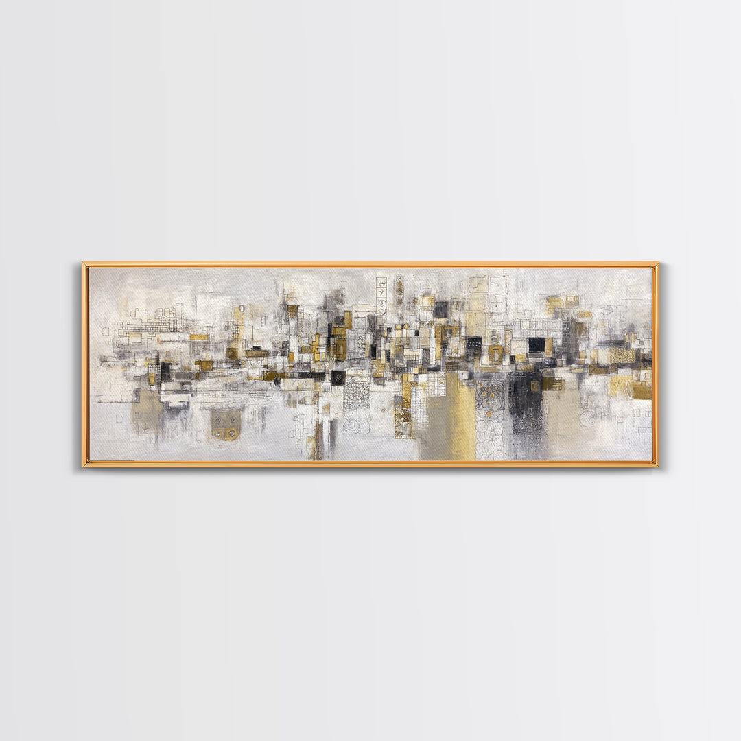 Architectural Line Drawing Canvas Print, Office Art, Statement Artwork, Office Decor, Abstract Art, Focus, Wall Decor, OFF-3x1-19