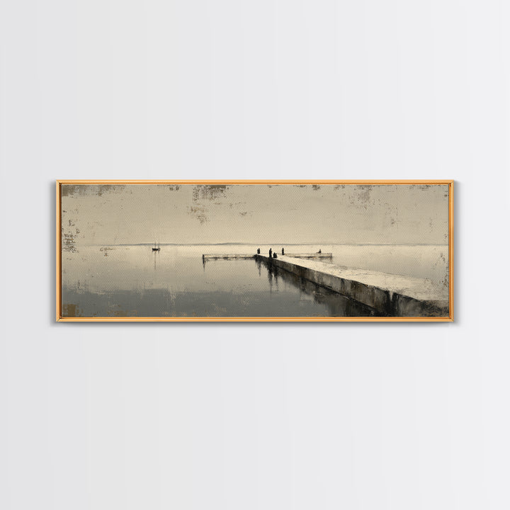Monochrome Bridge Structure Framed Canvas Print, Office Art, Digital Art, Office Decor, Abstract Art, Focus, Ai Art, OFF-3x1-2