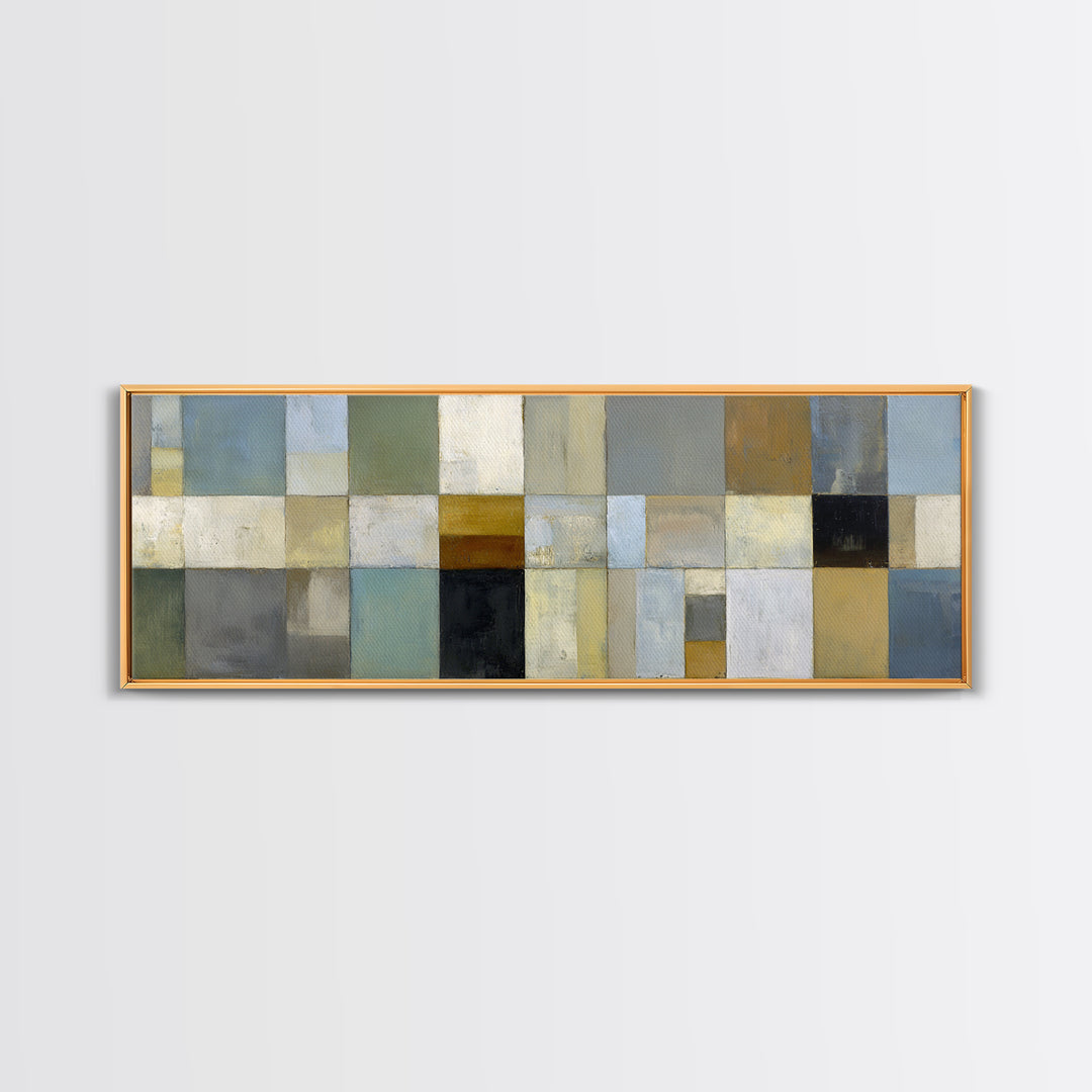 Modern Color Blocks Framed Canvas Print, Office Art, Downloadable Prints, Office Decor, Oil Painting, Focus, Textured Painting, OFF-3x1-28