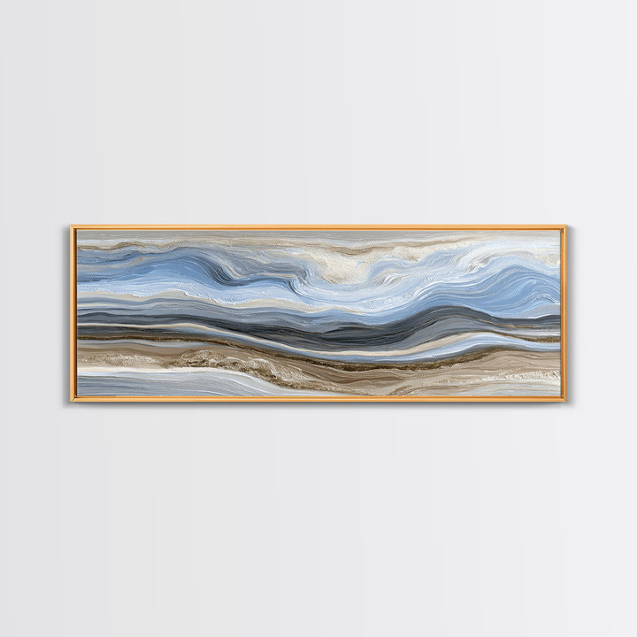 Blue Abstract Wave Pattern for Focus Canvas Print, Office Art, Abstract Art, Office Decor, Fine Art, Focus, Downloadable Prints, OFF-3x1-33