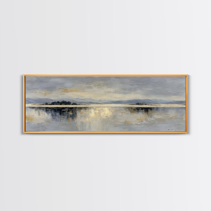 Dignified Neutral Landscape Framed Canvas Print, Office Art, Wall Decor, Office Decor, Fine Art, Focus, Abstract Art, OFF-3x1-47
