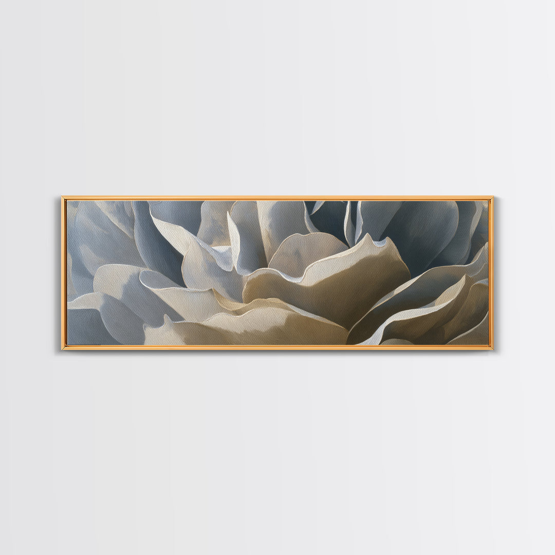 Desk Plant Botanical Closeup Framed Canvas Print, Office Art, Textured Painting, Office Decor, Oil Painting, Focus, Printables, OFF-3x1-56
