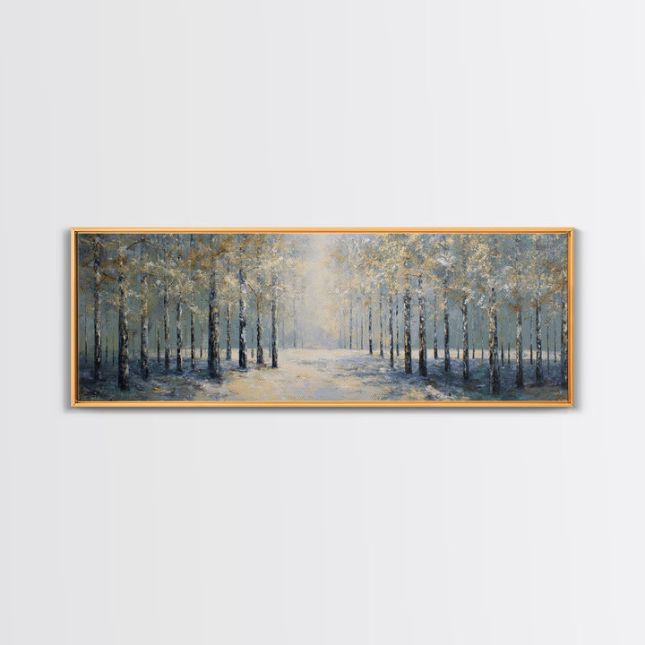 Quiet Forest Path for Mental Reset Framed Canvas Print, Office Art, Wall Art, Office Decor, Fine Art, Focus, Boho, Art Deco, OFF-3x1-59