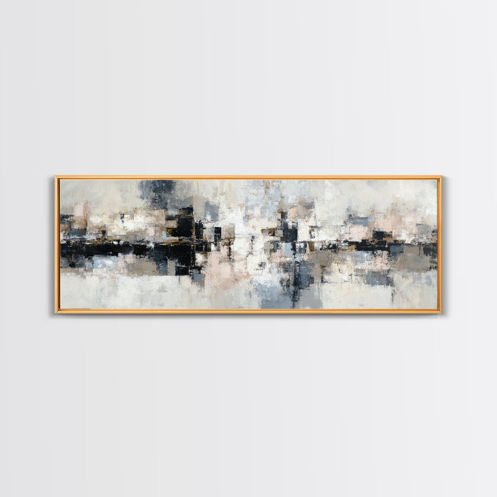 City Map Abstract Framed Canvas Print, Office Art, Boho Decor, Office Decor, Fine Art, Focus, Digital Art, Pet Portrait, OFF-3x1-60