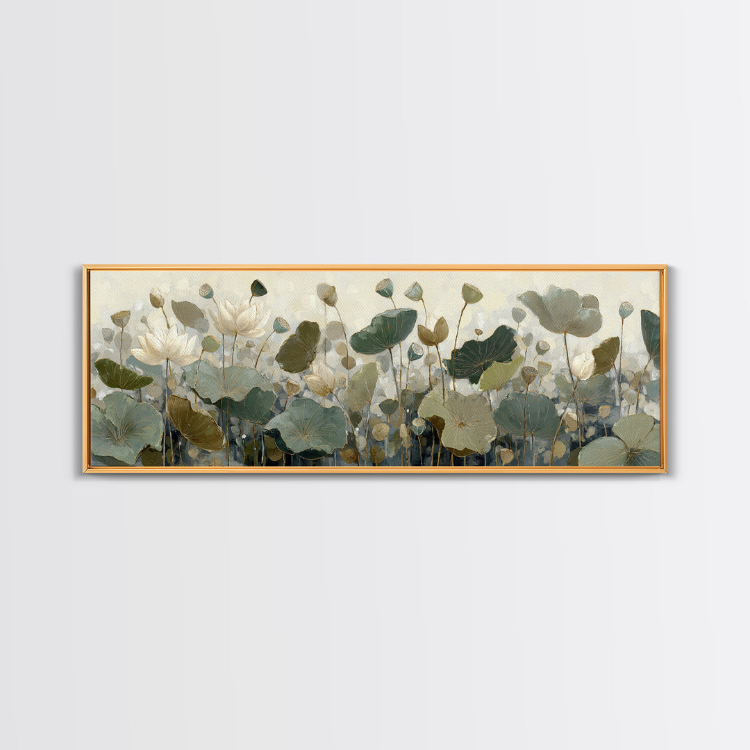 Modern Botanical Print Framed Canvas Print, Office Art, Contemporary Art, Office Decor, Fine Art, Focus, Large Wall Art, OFF-3x1-68