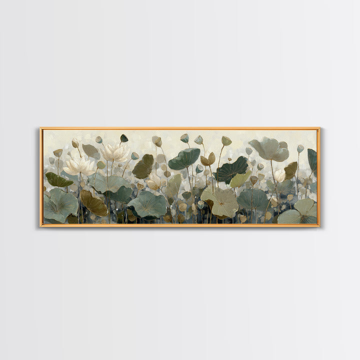Modern Botanical Print Framed Canvas Print, Office Art, Contemporary Art, Office Decor, Fine Art, Focus, Large Wall Art, OFF-3x1-68