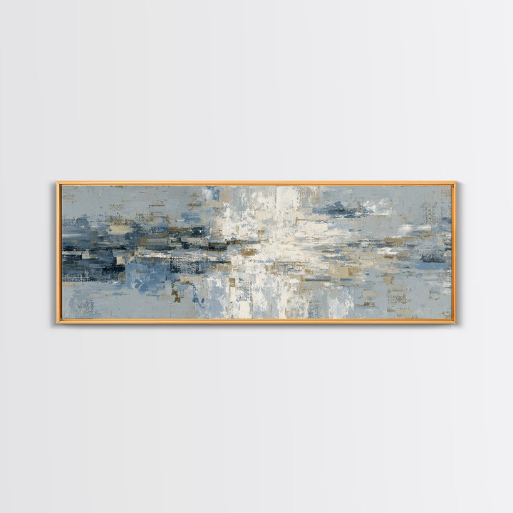 Blue Abstract Wave Pattern for Focus Framed Canvas Print, Office Art, Office Decor, Fine Art, Focus, Abstract Wall Art, OFF-3x1-9