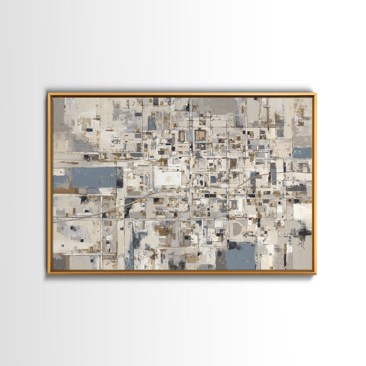 City Map Abstract Framed Canvas Print, Office Art, Abstract Art, Office Decor, Focus, Downloadable Prints, Cubicle Decor, OFF-3x2-24