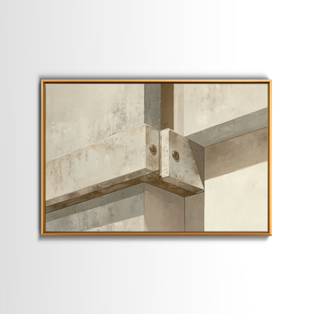 Architectural Line Drawing Framed Canvas Print, Office Art, Office Wall Art, Office Decor, Abstract Art, Focus, OFF-3x2-31